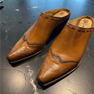 Lucchese Leather Western mules- Retail $250